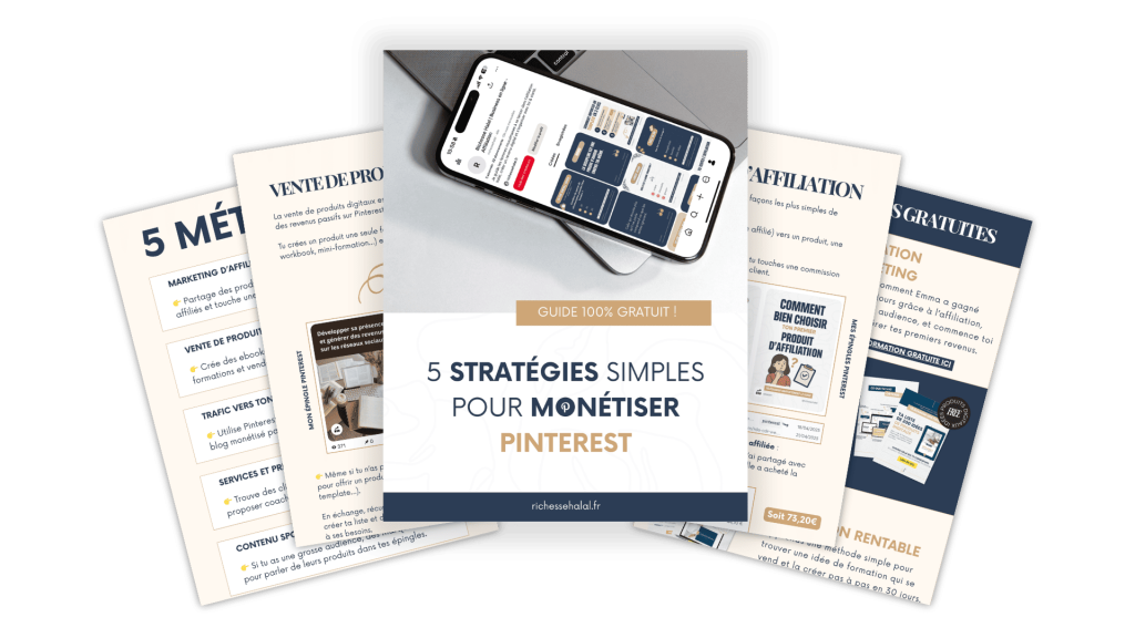 télécharger gratuitement mon guide gratuit sur 5 méthodes de monétisation sur Pinterest