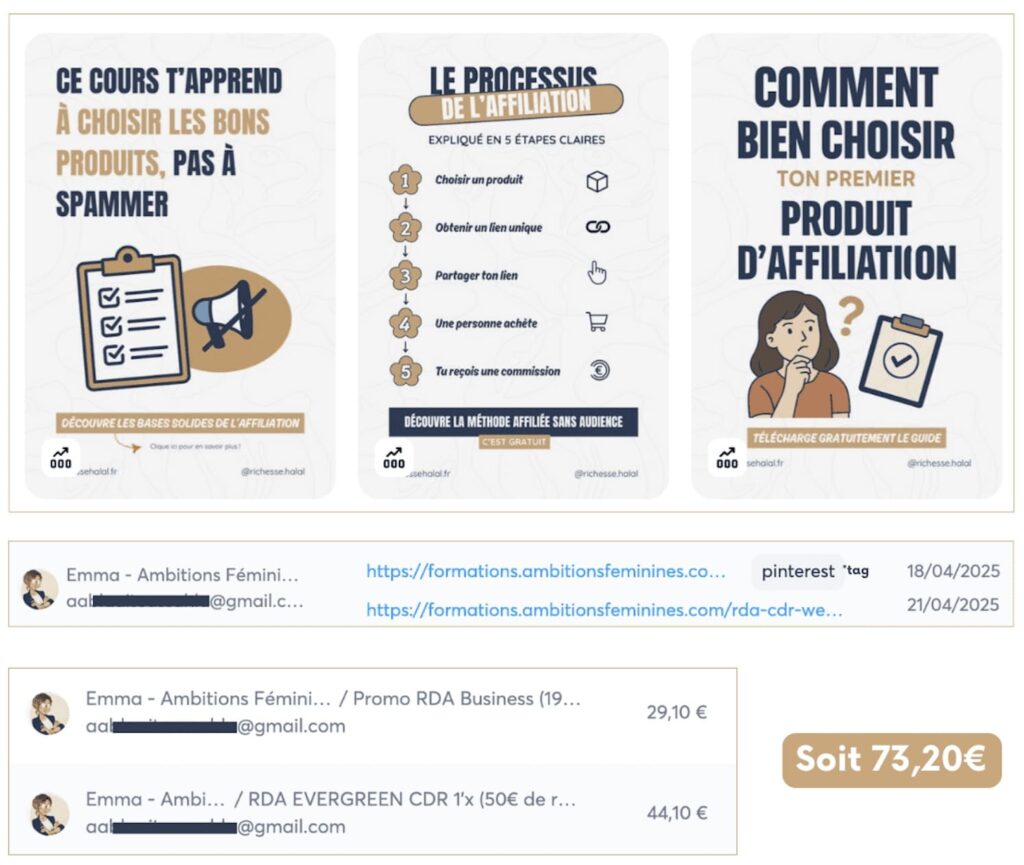 j'ai gagné de l'argent avec Pinterest grâce à l'affiliation marketing